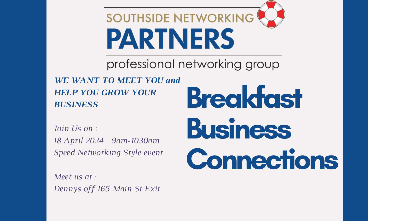 Breakfast Business Connections- Thursday, April 18, 2024- 9 am- 10:30 am- Greenwood, Indiana