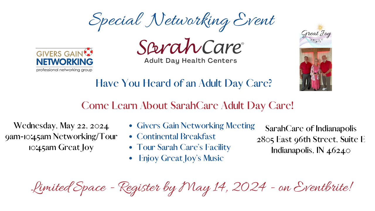 There's Senior Care and Then There's Sarah Care- Visit Us on Wed May 22!