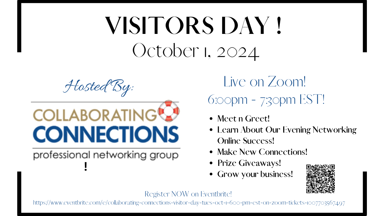 Collaborating Connections Visitor Day- Tues, Oct 1- 6:00 pm-7:30 pm Est-  Zoom!