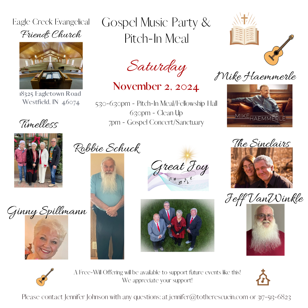 Gospel Music Pitch IN and Party, Sat Nov 2- Mark Your Calendar NOW!