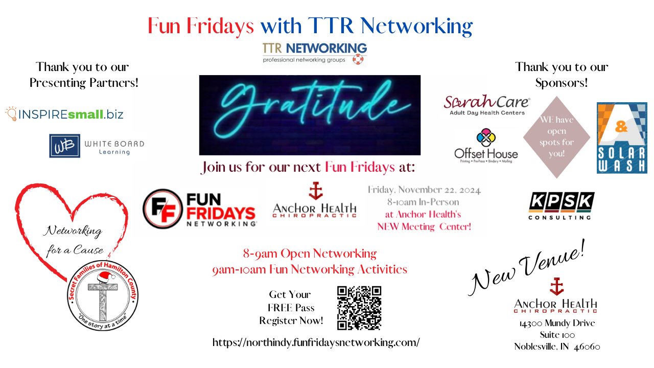 TTR Networking's Last Fun Friday of 2024- Friday, Nov 22, 2024!