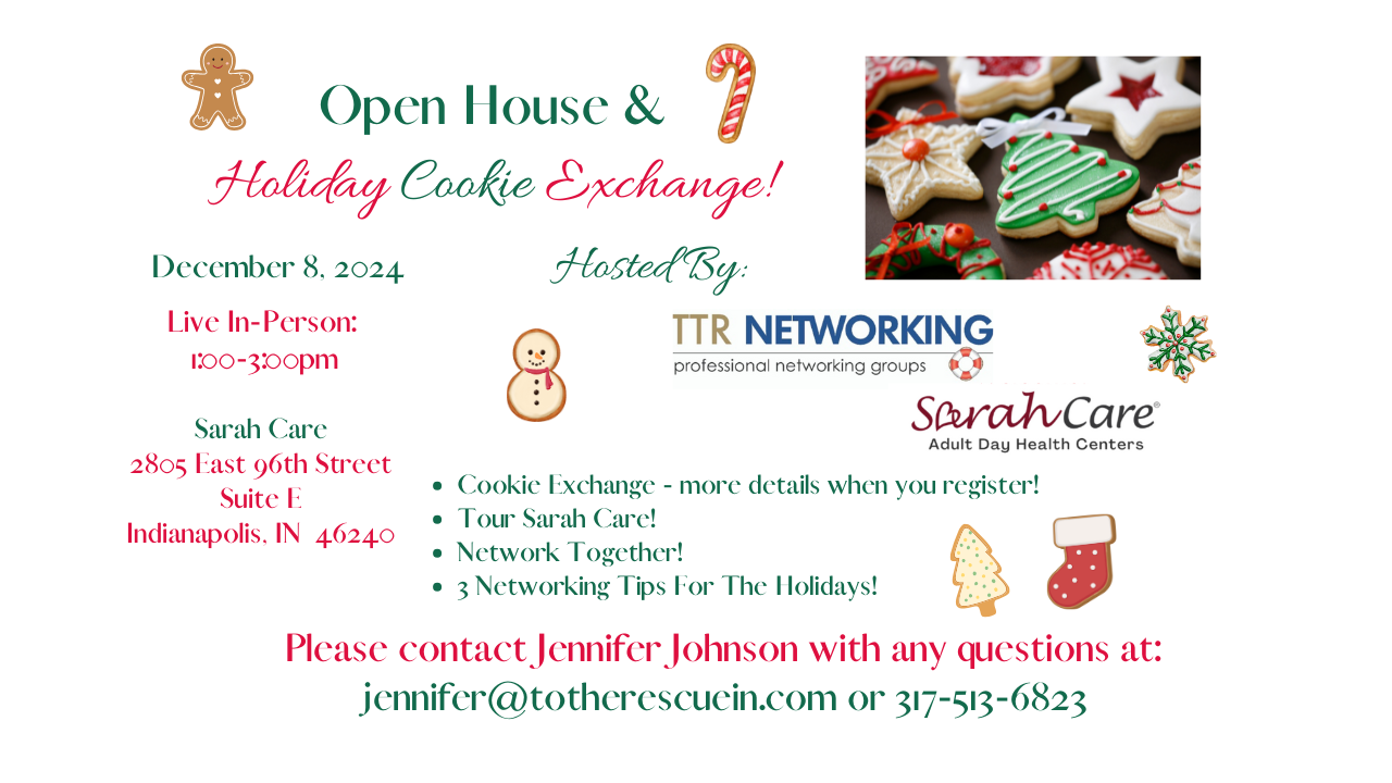 SarahCare Indy Open House and Cookie Exchange- Tuesday, Dec 10, 2024-1-3 pm!