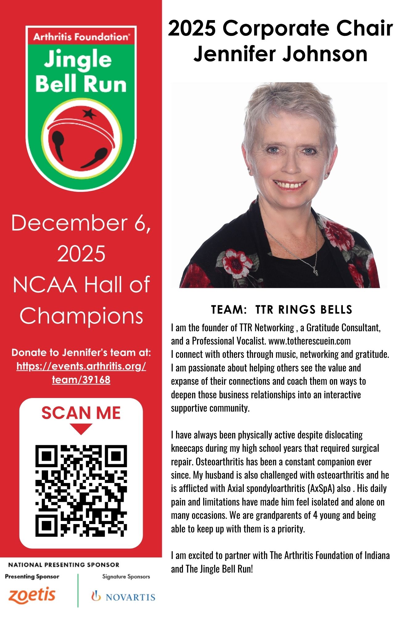 I’m the 2025 Corporate Chair for the Jingle Bell Run In Indianapolis!