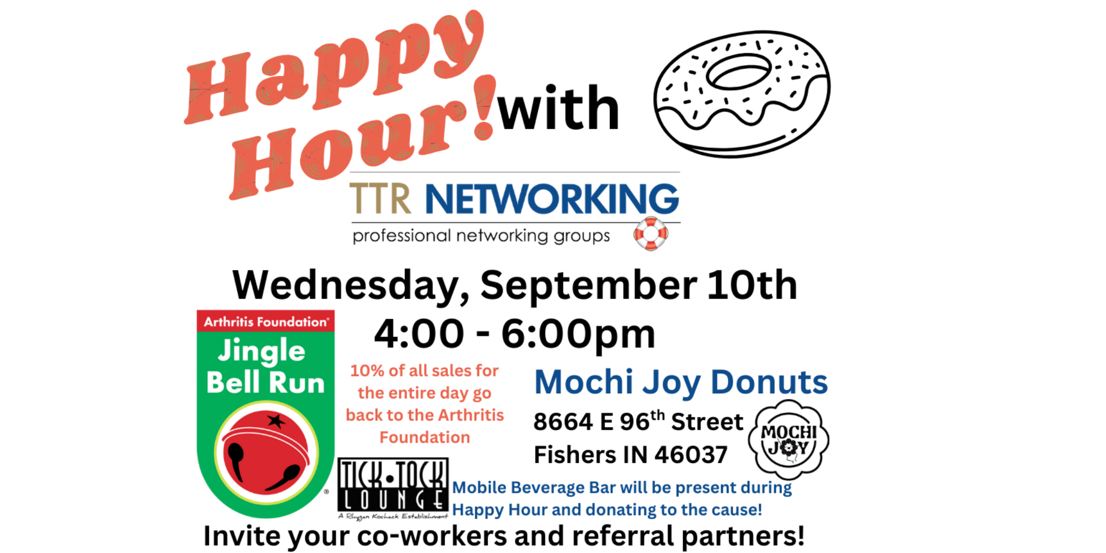 Happy Hour with TTR Networking at Mochi Joy Donuts - Wednesday, Sept 10, 2025- 4-6 pm!