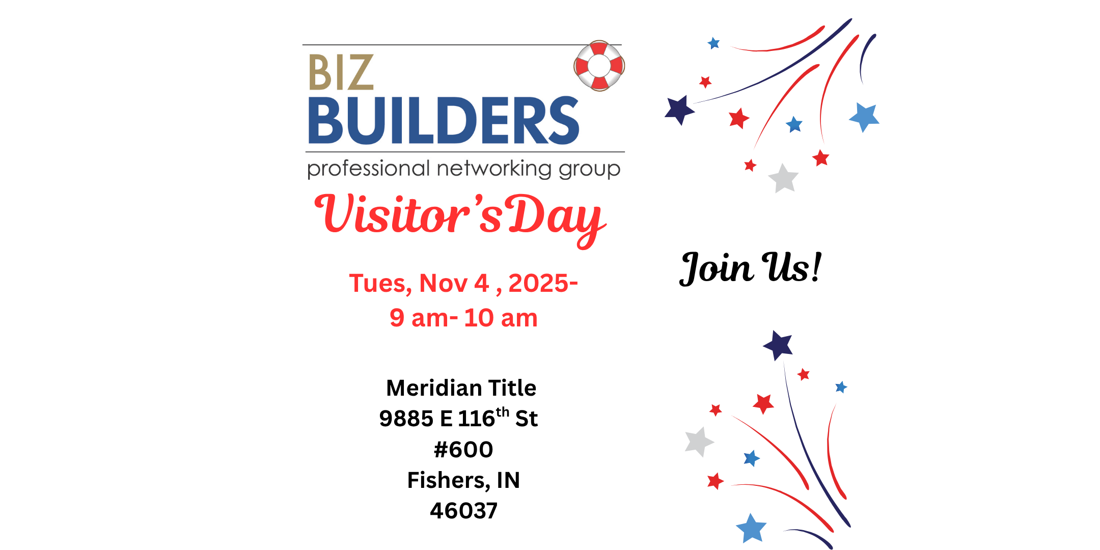 BizBuilders Networking - Visitor's Day- Tues Nov 4, 9 - 10 am!