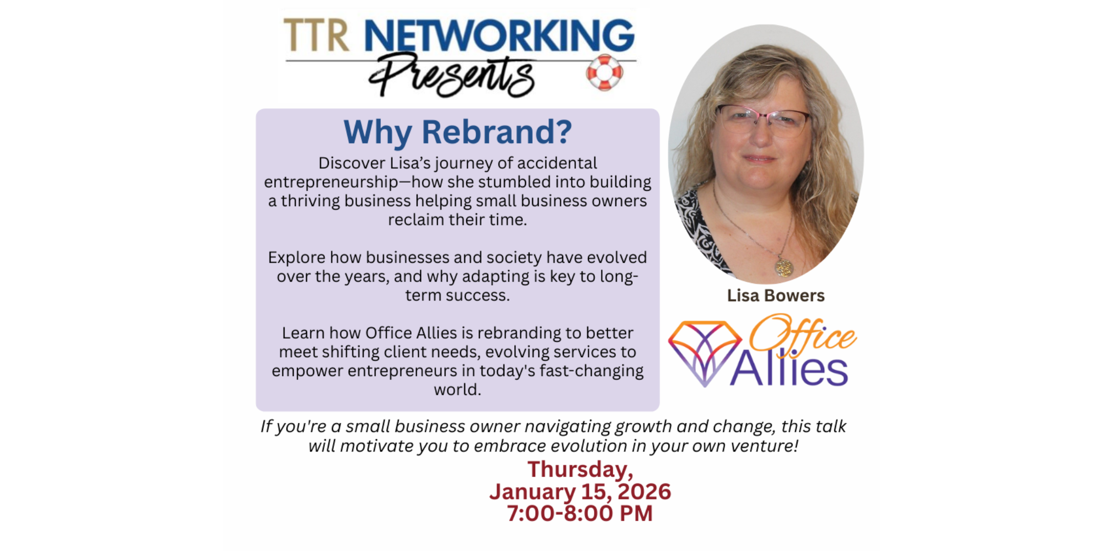 Why Rebrand ? with Lisa Bowers, Office Allies!