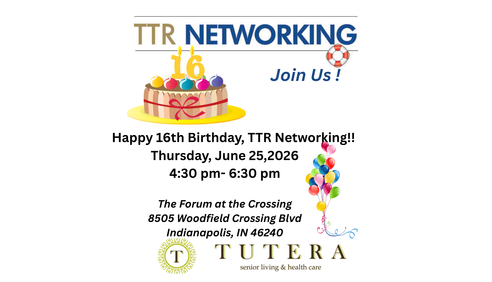 Happy Birthday 16th Birthday, TTR Networking- YOU ARE INVITED!