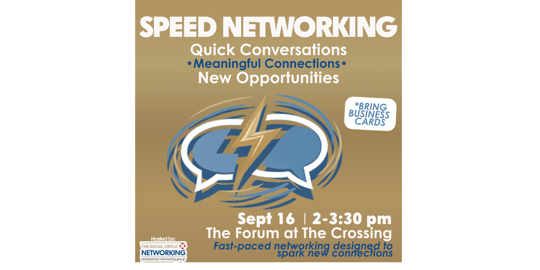 TTR's Speed Networking - Wed. Sept 16, 2026 2-3:30 pm - Forum at the Crossing!