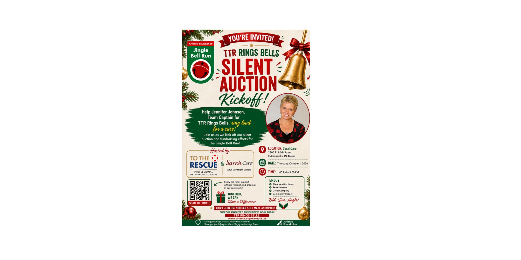 TTR Rings Bells & SarahCare  Silent Auction  For The Jingle Bell Run 2026!